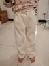 迪莎童話(huà)兒童褲子女童秋冬季闊腿褲牛仔褲女中大童時(shí)尚女孩長(cháng)褲童裝女學(xué)生 905貼標紐扣米白加絨 130 曬單實(shí)拍圖