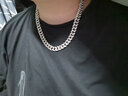 韓萊緹（HLT）網(wǎng)紅蹦迪 RAP說(shuō)唱嘻哈潮流不銹鋼鑲鉆古巴鏈頸鏈項鏈 60厘米銀色 曬單實(shí)拍圖