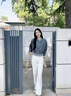 對白miu系灰色針織開衫背心套裝女2025秋新款毛衣外套馬甲兩件套 中灰色 S 曬單實(shí)拍圖