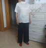 鹿王（KING DEER）真絲女士T恤別致開叉短袖半高圓領(lǐng)氣質(zhì)半袖夏季上衣20春夏新款 云絨白 S 160/S 曬單實(shí)拍圖