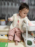 G.DUCKKIDS小黃鴨女童秋裝套裝2024新款一歲寶寶衣服休閑毛衣開衫女寶寶春裝 粉色 80 尺碼建議6-9個月14-20斤 曬單實拍圖
