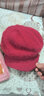 途尊中老年人帽子女冬天媽媽兔毛線(xiàn)帽加絨加厚奶奶保暖針織老太太棉帽 粉色 曬單實(shí)拍圖