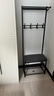原聲原代衣帽架換鞋凳一體家用小鞋架二合一落地掛衣架多功能入戶(hù)玄關(guān)門(mén)口 寬60cm黑灰色【放5-6雙鞋】 衣帽架+鞋凳（二合一） 曬單實(shí)拍圖