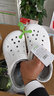 crocs卡駱馳秋冬新品暖棉洞洞鞋男女秋冬款貝雅暖棉拖鞋|205969 白/淺灰-11H(建議買(mǎi)大一碼) 41 /42(260mm) 曬單實(shí)拍圖