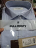 FULL MONTY【100支免燙條紋DP免燙易打理長(cháng)袖襯衫男士輕商務(wù)休閑 深藍色細條紋2281 41 曬單實(shí)拍圖