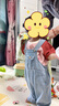 童校生（TONGXIAOSHENG）嬰兒牛仔褲幼童寶寶牛仔背帶褲洋氣時尚春秋季男女童褲子韓版長褲 藍色 90cm 曬單實拍圖