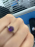 炎氏天然紫水晶戒指開(kāi)口女S925銀時(shí)尚簡(jiǎn)單經(jīng)典六爪活口指環(huán)紫色寶石 紫水晶戒指 曬單實(shí)拍圖