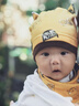 G.DUCKKIDS嬰兒帽子春秋薄款嬰幼兒秋款新生兒純棉可愛秋冬男寶秋季寶寶胎帽 黃色帽子加三角巾 3-6個月 x 春秋/40-46CM/適合10-2 曬單實(shí)拍圖
