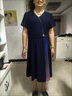 俞兆林（YUZHAOLIN）中老年女裝中年媽媽春裝連衣裙洋氣中老年女春秋氣質(zhì)高經(jīng)典款式 F2GQ58 藏青色(短袖) L _(可穿105斤以下) 曬單實拍圖