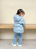 貝肽斯寶寶羽絨服秋冬款鴨絨兒童冬裝外套男童女童輕盈保暖面包服 幸福藍 三防耐臟污 90cm 曬單實拍圖