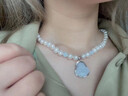 蒂蔻（Tico）珍珠項鏈女士款s925銀淡水珍珠媽媽款首飾鎖骨鏈 【福袋金鑲玉】7-8mm 曬單實(shí)拍圖