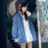 丹珠娜兩面穿羊羔毛絨外套女2024年新款潮冬季雙面穿棉服正反穿棉衣女 白藍雙面穿 M 曬單實拍圖