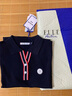 ELLE ACTIVE撞色氣質(zhì)翻V領(lǐng)針織短袖T恤女裝夏季時(shí)尚休閑透氣通勤上衣 寶藍(lán)色 S 曬單實(shí)拍圖