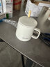 传旗陶瓷马克杯350ml带勺盖咖啡杯水杯子办公室茶杯礼盒款 白 实拍图