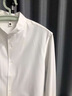 羅蒙（ROMON）立領(lǐng)襯衫男長(cháng)袖高級感修身韓版潮流痞帥彈力加絨襯衣免燙商務(wù)上衣 白色 XL (135-150斤) 曬單實(shí)拍圖