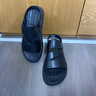 Leaveland楓葉男鞋夏季涼鞋男新款軟底真皮羅馬鞋子男兩用防滑休閑沙灘鞋男 黑色【標(biāo)準(zhǔn)皮鞋碼】 41 曬單實(shí)拍圖