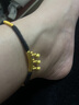慶怡彎管鈴鐺黃金腳鏈 999足金本命年紅腳繩小鈴鐺 情侶款金鈴鐺 黑繩款 約1.2g-1.3g 曬單實(shí)拍圖