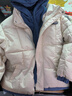妙奕嘉棉服女羽絨棉服2025新款短款棉襖厚外套女士棉衣冬季衣服女裝學(xué)生米白拼藍假兩件連帽棉服M 【建議110斤以?xún)取?曬單實(shí)拍圖