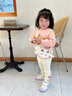 幼歌（YOUGE）嬰幼兒立體小羊連帽加絨外套親膚舒適毛絨拼接褲腳子潮 米白色挎包 F 曬單實拍圖