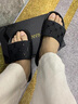 CABBEEN卡賓拖鞋男夏季新款一字涼拖鞋男潮流外穿涼鞋男軟底休閑沙灘鞋 黑色 40 曬單實(shí)拍圖