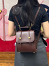 CALCULAT&KEENCK女包美式復古搭扣雙肩斜挎牛津包英倫通勤學(xué)生三種背法書(shū)包女 咖色 曬單實(shí)拍圖