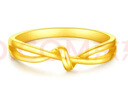 中國黃金（CHINA GOLD）黃金扭結(jié)戒指女款足金纏綿打結(jié)指環(huán)手飾情人節(jié)生日禮物送女友老婆 【今/次日達(dá)】扭結(jié)足金戒指 約1.9g 曬單實(shí)拍圖