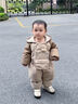 幼歌（YOUGE）嬰幼兒親輕鴨卡通玩偶口袋加厚保暖羽絨爬服連體服 卡其 90cm 曬單實(shí)拍圖