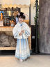 旗鉑漢服女童冬款兒童2025新款拜年服古風(fēng)超仙古裝女孩明制中國風(fēng)唐裝 月白星兮（上衣+下裙） 130 曬單實(shí)拍圖
