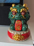 祥業(yè)故宮風(fēng)文創(chuàng  )招財貔貅麒麟小擺件青砂石瑞獸麒麟開(kāi)運茶寵一對伴手禮 麒麟開(kāi)運+大鼓底座（禮盒裝） 曬單實(shí)拍圖