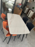 快乐之源 餐桌意式轻奢岩板家用小户型长方形饭桌北欧大理石餐桌椅组合 (1.3*0.8m)餐桌（亮光） 实拍图