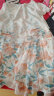 艾薇佳裙子2023夏装女新款套装微胖连衣裙遮肚子显瘦胖妹妹大妈印花裙16 米色 3XL（建议130-145斤） 晒单实拍图