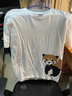 MUJI 男式天竺編織印花T恤男士短袖打底衫男款上衣 小熊貓 L (175/100A) 曬單實(shí)拍圖