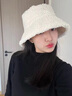 CHALL KITTY女士毛線帽子冬季加厚加絨漁夫帽保暖帽針織帽2025新款送女友老婆 米色-高端品牌禮盒裝高檔高級感 曬單實拍圖