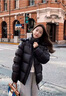 YOMC黑金短款黑色棉服女2024年冬季新款加厚棉衣小個(gè)子面包服棉襖外套 黑金短款 L 建議125-145斤 曬單實(shí)拍圖