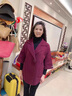 兔芊（TUQIAN）中老年雙面仿羊毛大衣大碼媽媽裝加肥加女中長(cháng)款秋冬媽媽毛呢外套 酒紅色 6XL (建議體重180-220) 曬單實(shí)拍圖