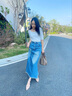 百田森 PETINSON羊皮穆勒鞋女春夏新中粗跟包頭半拖鞋氣質(zhì)尖頭鉚釘拖鞋 粉色2C309 35 曬單實(shí)拍圖