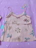 克沃茲（KWOZI）月子服春秋純棉透氣吸汗哺乳吊帶背心三件套3月4月產(chǎn)后孕婦睡衣家居服春秋套裝 蝦粉-藍葉（三件套） L碼(適合158-163cm.100-120斤) 曬單實(shí)拍圖
