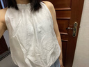茵曼（INMAN）萊賽爾掛脖露肩襯衫2025夏女裝新款吊帶無袖上衣 米白色 S 曬單實拍圖