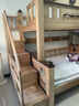 子薇全實(shí)木上下床雙層床兒童床高低床小戶(hù)型兩層木床楸木子母床上下鋪 梯柜款+書(shū)架【10*10床腿】 1500mm*2000mm 曬單實(shí)拍圖