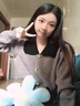 矜持范2025特秋冬小香風灰色Polo領軟糯顯瘦短款毛衣針織衫女 灰色【冬季高品質】 加厚 M 【90-100】 曬單實拍圖