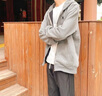 花花公子（PLAYBOY）衛(wèi)衣外套男春秋新款潮流百搭休閑長(zhǎng)袖男時(shí)尚韓版連帽開衫上衣男裝 黑色 C-1925HH5039 XL 175 曬單實(shí)拍圖