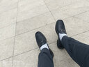 保羅蓋帝（PLO-CART）男鞋一腳蹬男士商務(wù)休閑皮鞋男真皮中老年爸爸懶人豆豆鞋 黑色 41 曬單實拍圖