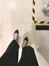 威谷爾空姐工作鞋女黑色皮鞋粗跟上班久站不易累腳軟底職業(yè)面試高跟鞋 牛皮（6020）輕便款平底 2.5厘米 37 曬單實拍圖