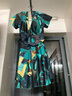 美樂菲泳衣女保守高級感顯瘦遮肚大碼連體2025新款媽媽款游泳衣溫泉泳裝 綠塊 3XL 建議130-155斤 曬單實(shí)拍圖