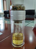 JRINKTEEA茶水分離泡茶玻璃杯男女雙層車(chē)載辦公水杯干濕分離帶杯套 金屬銀雙層蓋（陶瓷茶漏） 250ml 曬單實(shí)拍圖