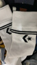 匡威（Converse）  男女同款星箭條紋簡(jiǎn)約運動(dòng)襪中筒襪2雙裝 10026143-A01 M 曬單實(shí)拍圖