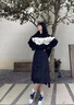 TNOM BIOWHE TB女夏新款前短后長(cháng)純色開(kāi)叉半身裙中長(cháng)款簡(jiǎn)約英倫風(fēng)氣質(zhì)顯瘦百褶裙 海軍藍 1/M 曬單實(shí)拍圖