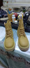 百狄馬丁靴男牛皮透氣拉鏈男靴大黃靴百搭硬漢工裝靴男帥氣高幫鞋男 黃色(情侶款) 男碼39(皮鞋碼) 曬單實(shí)拍圖