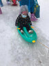 Boelter 加厚耐磨雙人滑雪板單板兒童劃草板劃草墊成人滑沙板雪爬犁雪橇車(chē)雪地神器滑雪板套裝 托帕綠加厚企鵝款（72CM）+禮包 曬單實(shí)拍圖