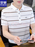 羅蒙（ROMON）珠地絲光棉男士POLO.衫2025夏季高端商務(wù)翻領(lǐng)短袖t恤條紋上衣服 白色 均碼 52130-150斤 曬單實(shí)拍圖